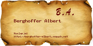 Berghoffer Albert névjegykártya