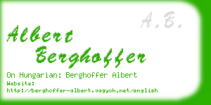 albert berghoffer business card